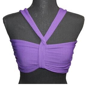 ZARA NWT Size Medium Crop Top Purple Keyhole Sleeveless Tank